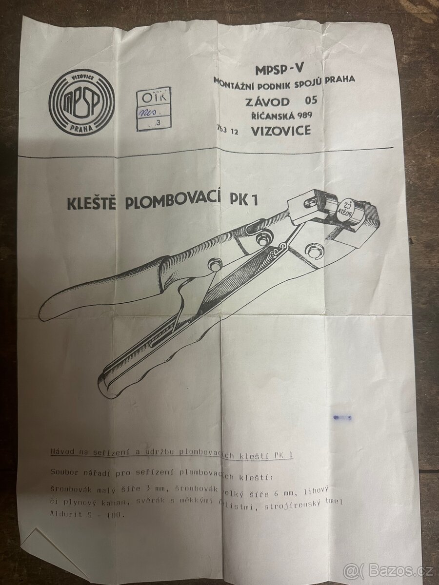 Redukční ventil + plombovací kleště - 6