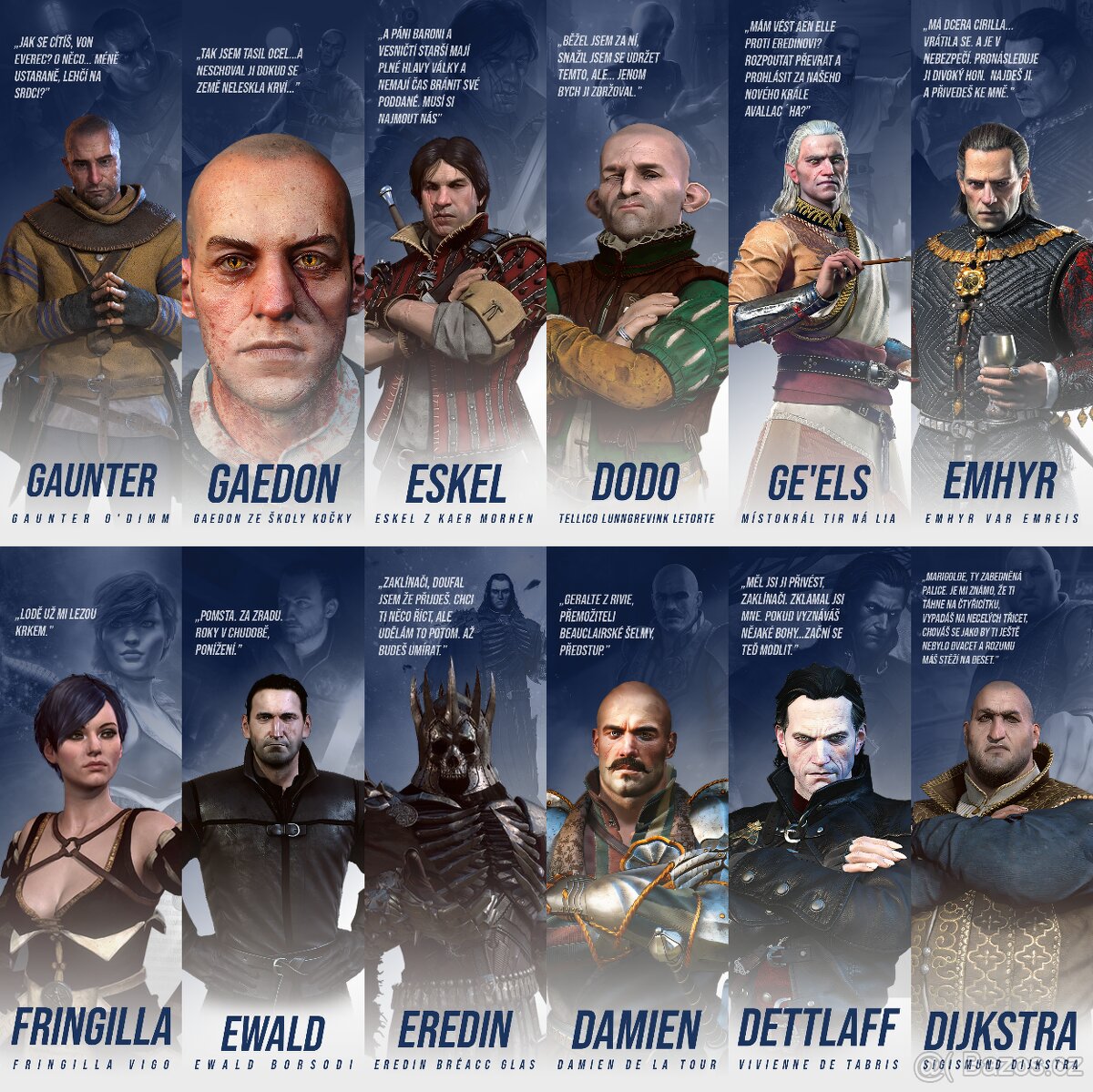 Zaklínač - Witcher - Hlavní postacy -Knižní záložky - 6