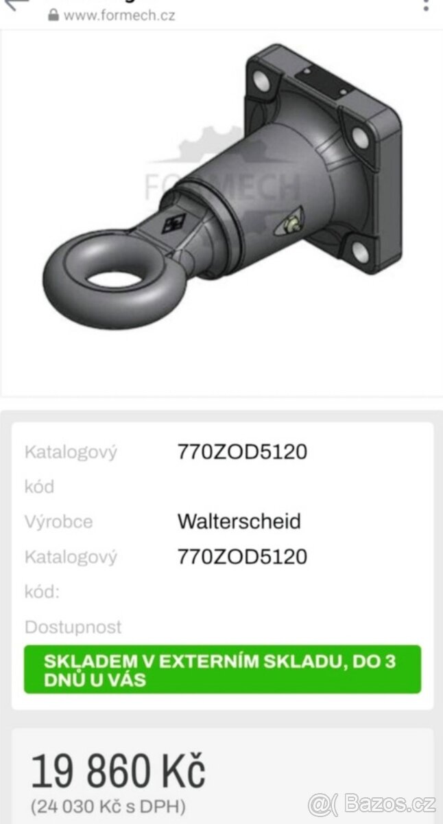 Tažné oko 50 Walterscheid k vyvážečce nové - 6