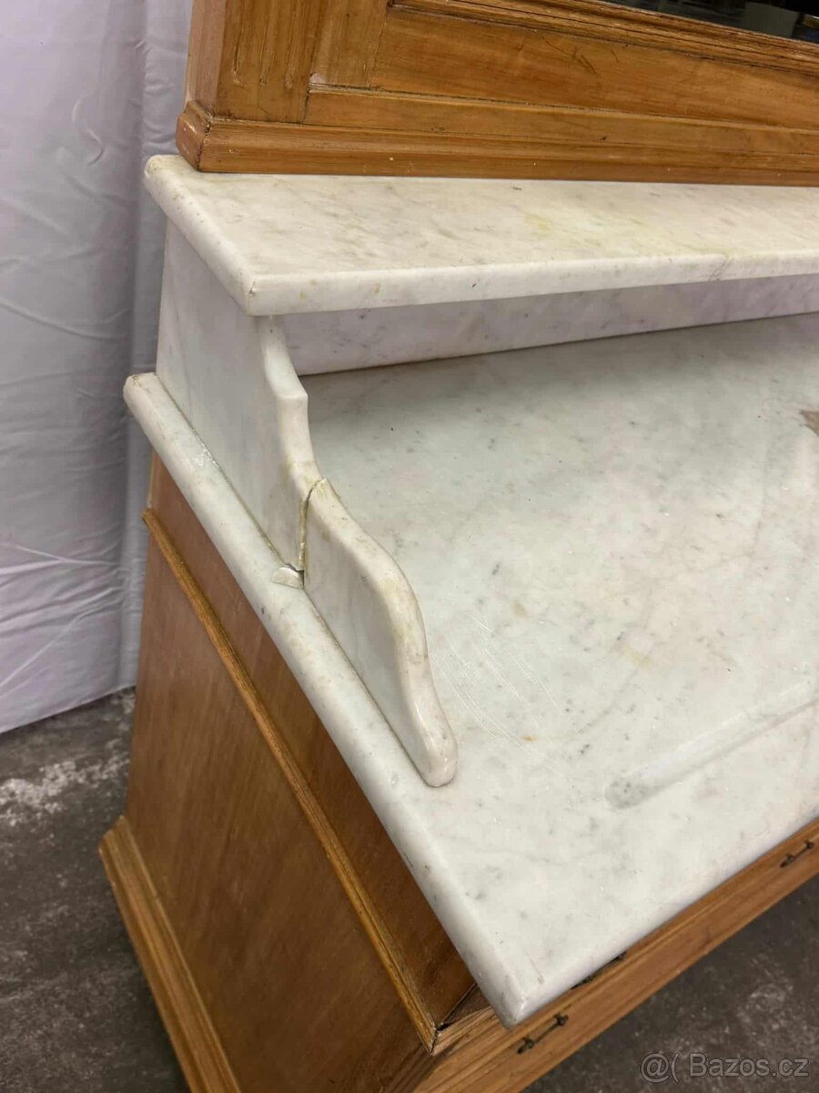 Historická komoda s mramorem a zrcadlem (134013) - 6