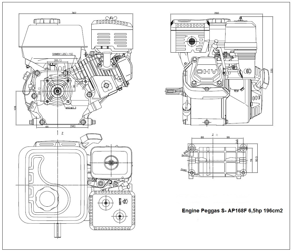 Benzínový motor – horizontální – univerzální použití - 6
