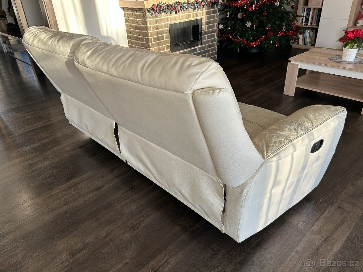 Kožené gauče s látkovými potahy - 6