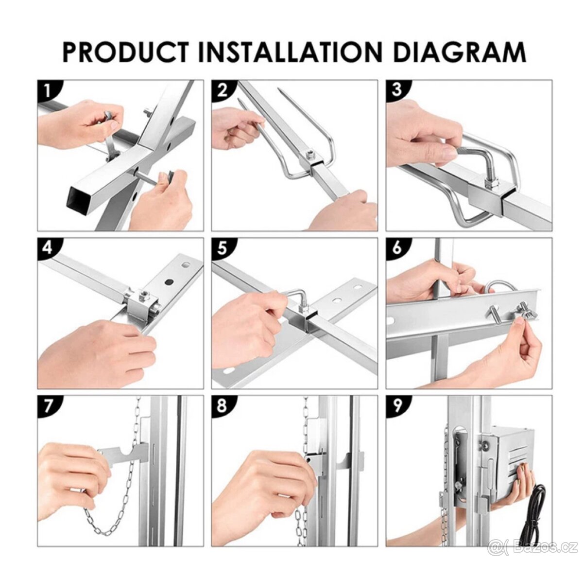 Rotační gril s motorem a stojanem - 6