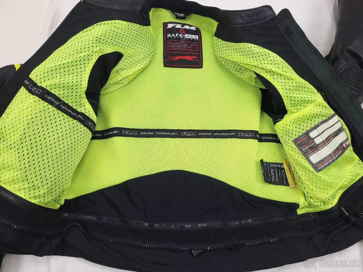 FLM Greyhound Neon pánska kožená moto kombinéza L 52 - 6