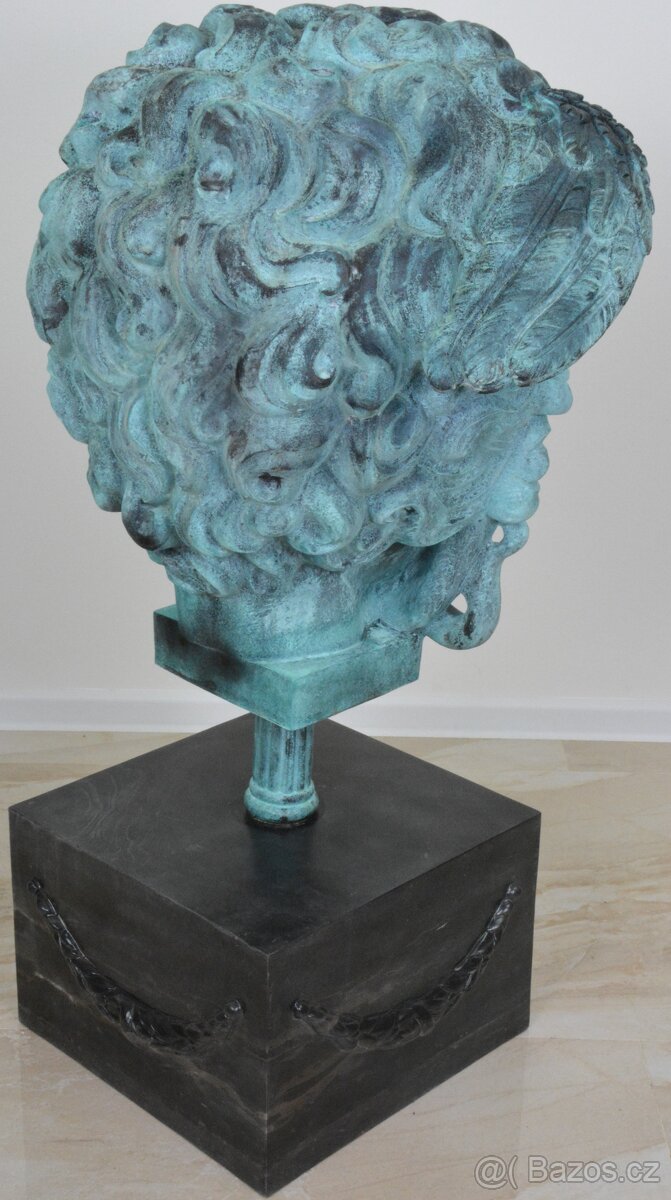 Bronzová socha - Medusa na mramoru - XXL - 98 cm - 6