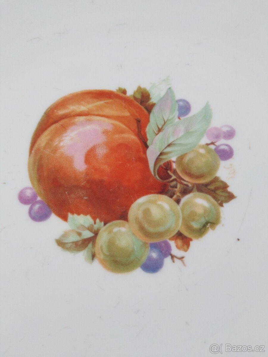 Starožitný porcelánový podnos na nožce - 6