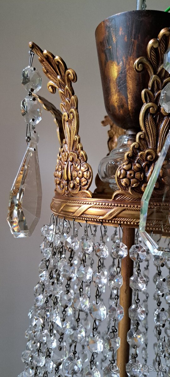 Starožitný velký řišťálová lustr 1920 - 30 - 6