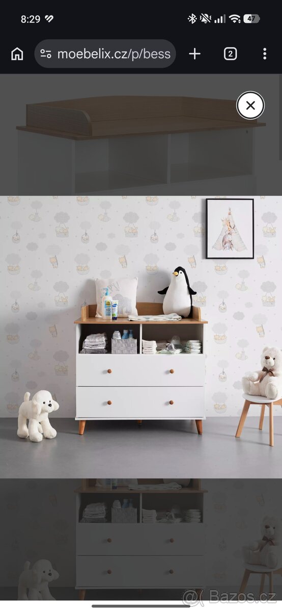 Přebalovací komoda (bílá/dřevo) - 6