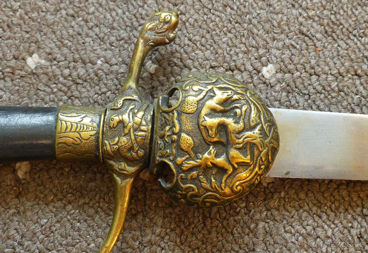 Starožitný lovecký / myslivecký tesák - 6