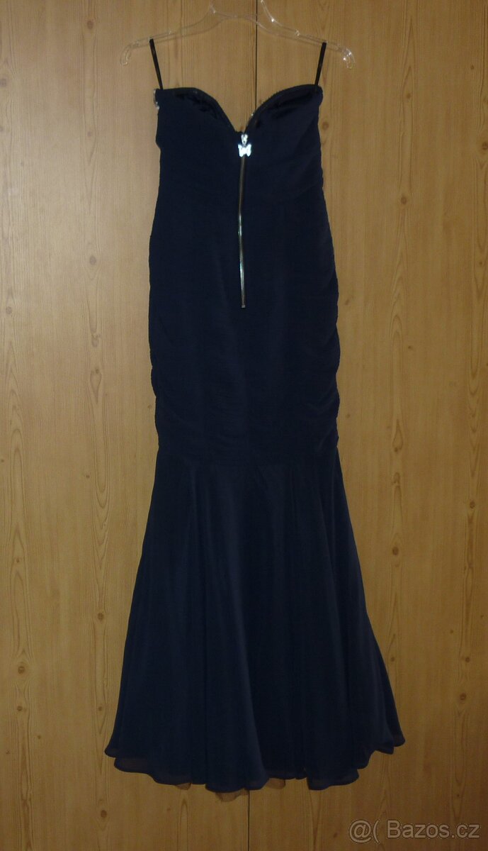 Navy modré dlouhé večerní plesové šaty Lipsy - 6