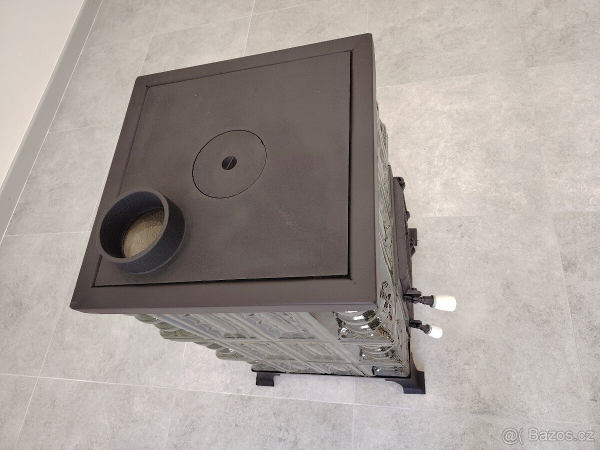 Kachlová kamna Oto s varnou deskou zelená - 6