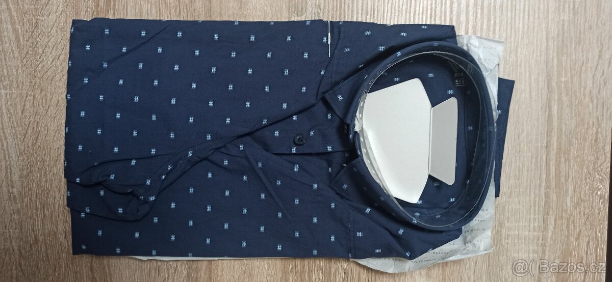 Nová pánská tmavě modrá košile s dlouhým rukávem - L/42 - 6