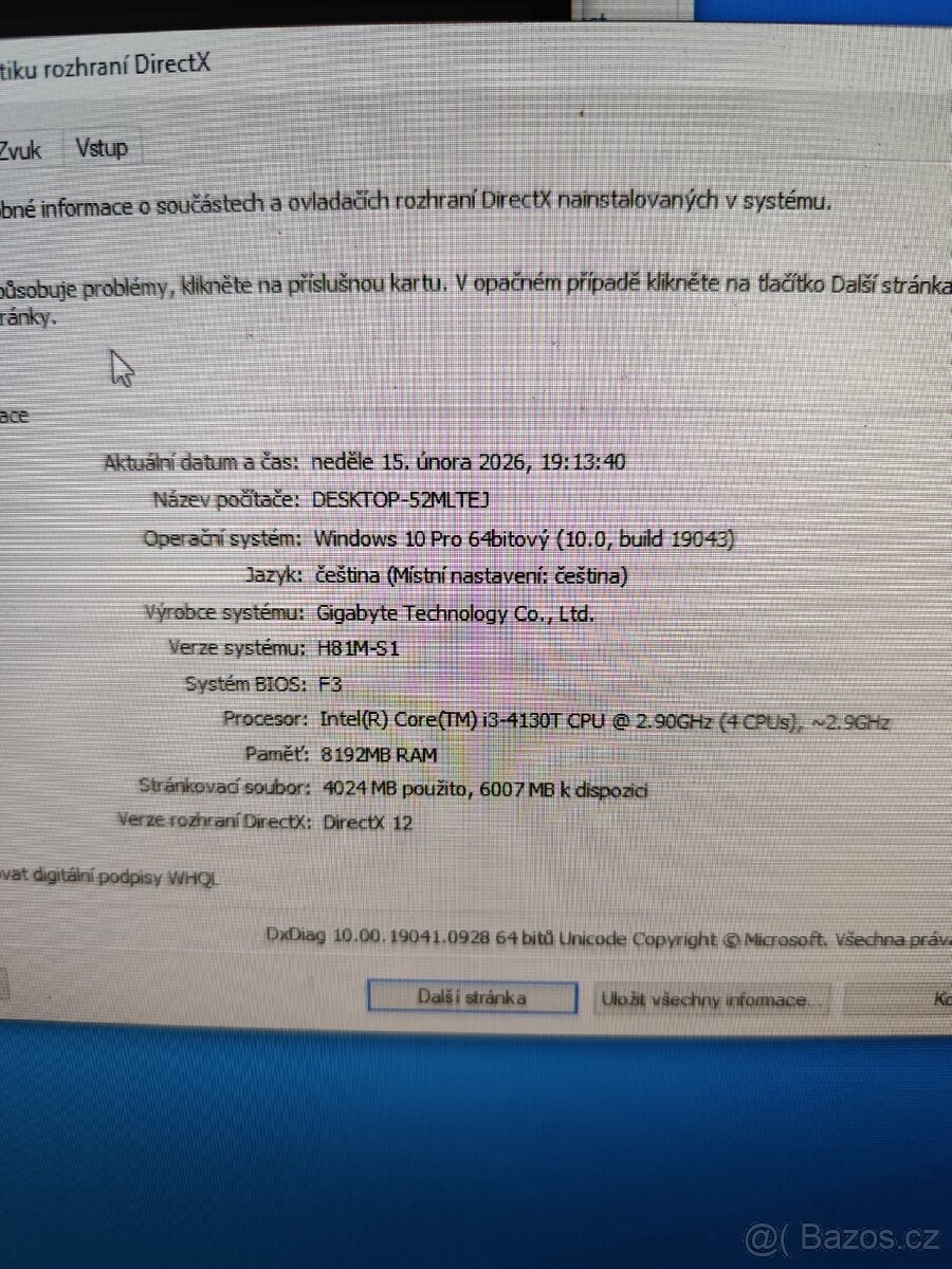 PC i3 4130T/GTX 1060/8gb/SSD - 6