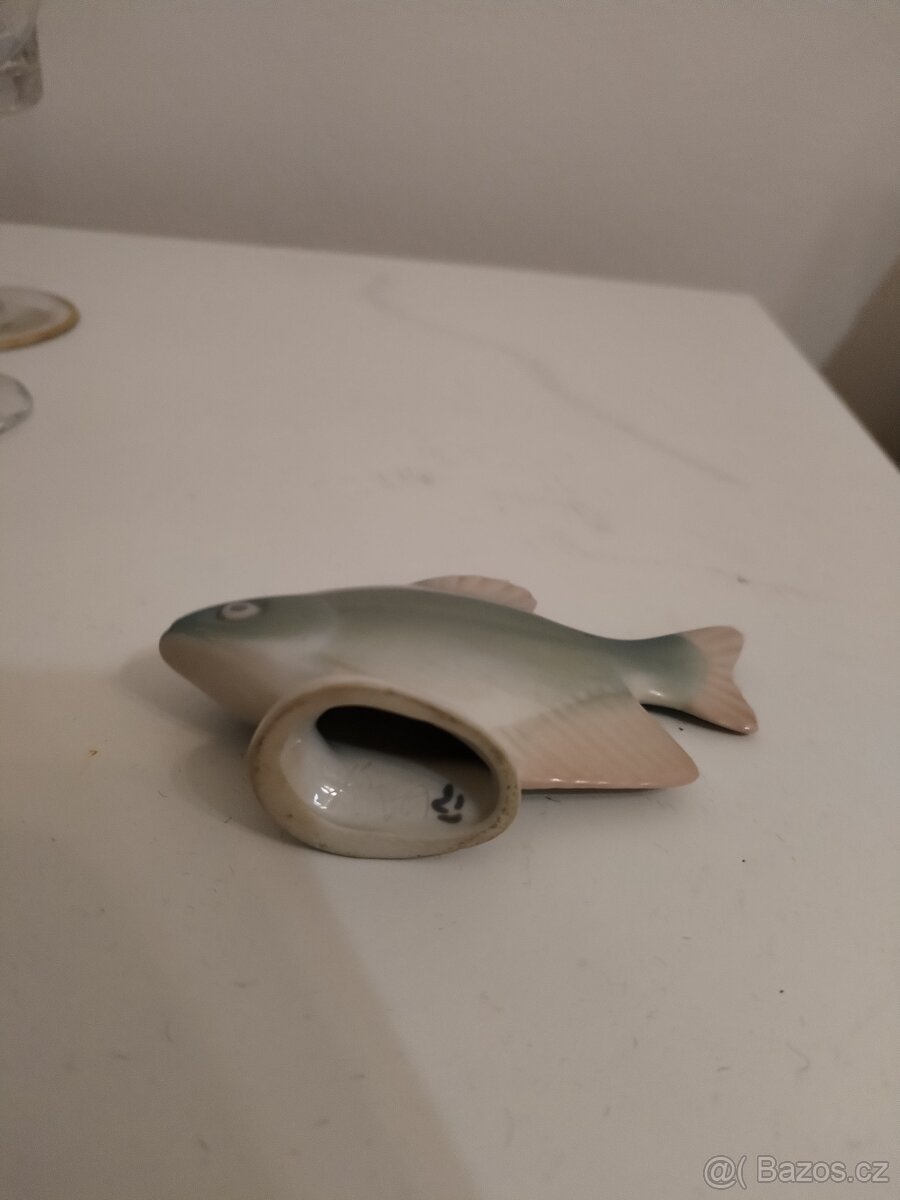 Retro porcelánová rybička Royal Dux. - 6