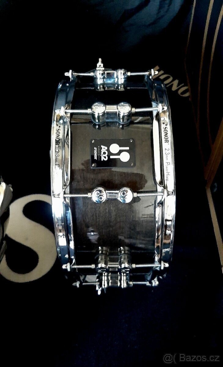 Prodám nové bicí Sonor AQ2- lak, transparent black - 6