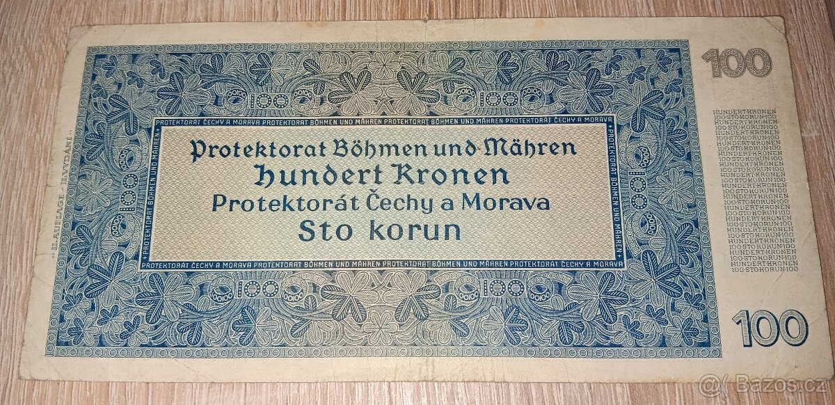 Staré bankovky RU,čsr,protektorát - 6