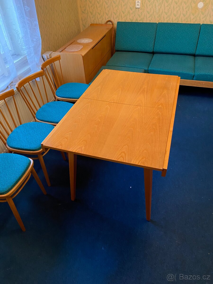 Obývací stěna, gauč, křesla, židle, stůl - 6