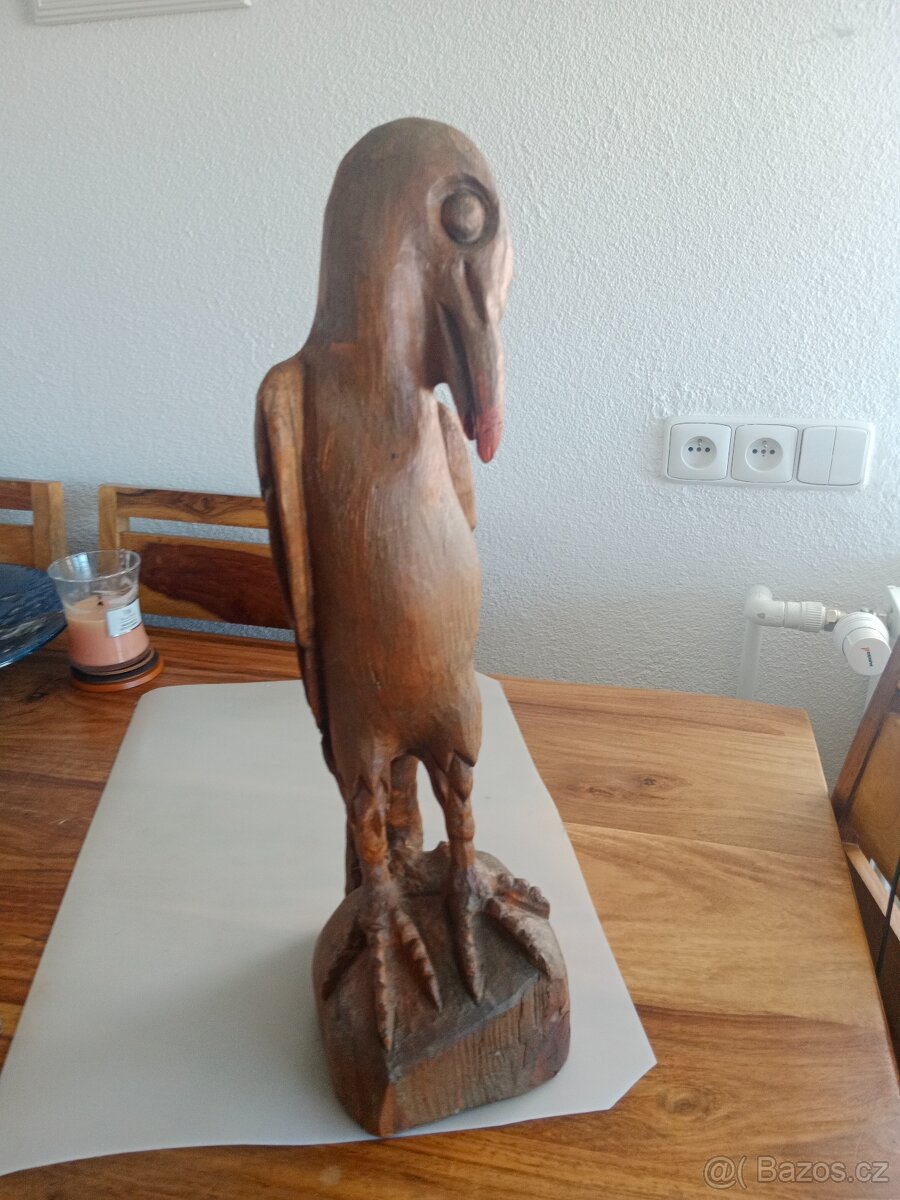 Dřevěná soška mytického ptáka - 6
