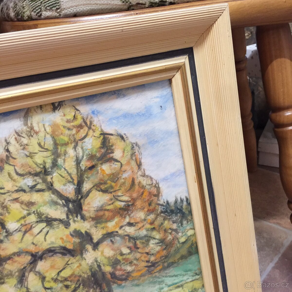 signovaný obraz zasklen Chalupy Orlické hory - 6