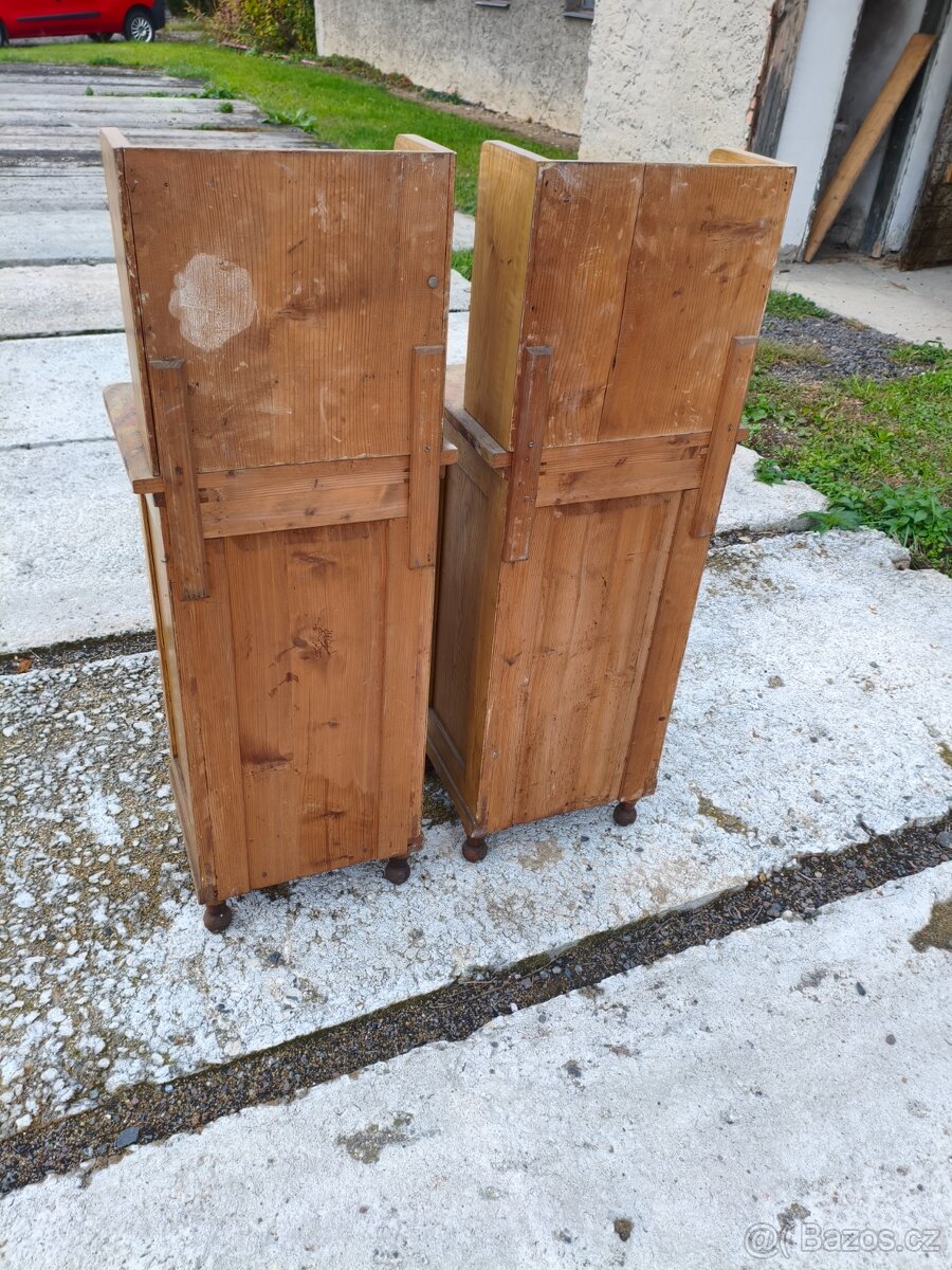 Párové celomasivní noční stolky Top stav - 6
