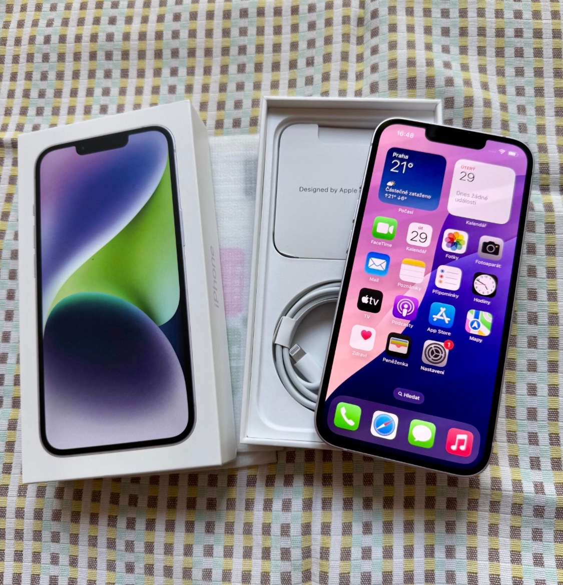 iPhone 14 Purple BATERIE 100% TOP - 6