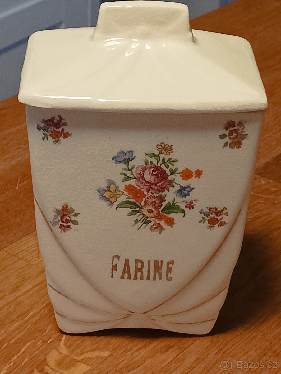 STAROŽITNÁ ART DECO FAJÁNS DÓZA LABRUT & CIE, GRIGNY - 6