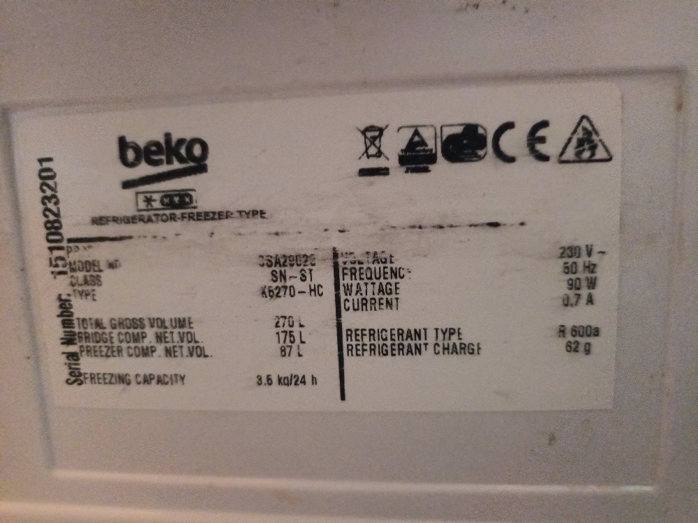 Lednice BEKO 270L - 2-dveř. 175+87L - 6