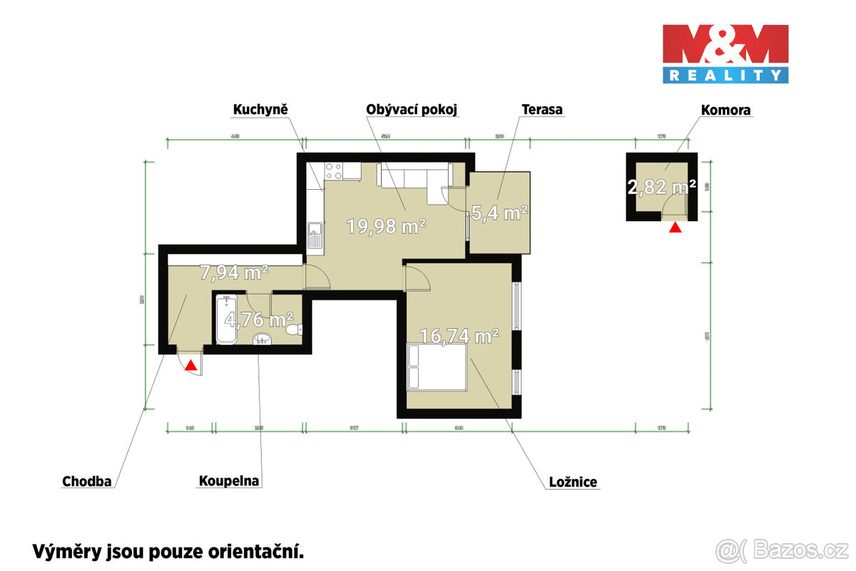 Pronájem bytu 2+kk, 50 m², Plzeň, ul. U Velkého rybníka - 6