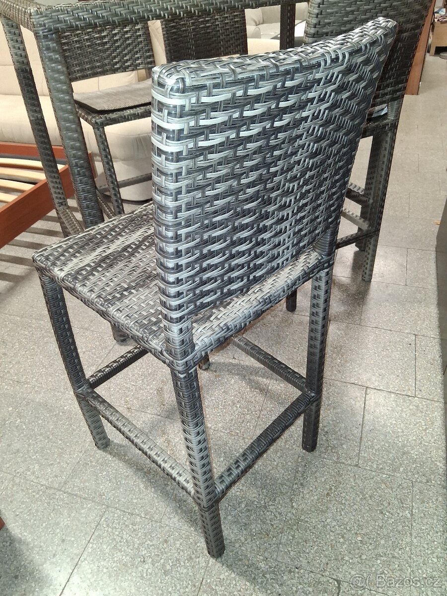 Jídelní barový set ratanový - 6