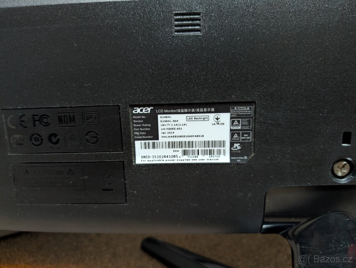 Acer G246HL - LCD s LED, 24", 1920x1080 - 6