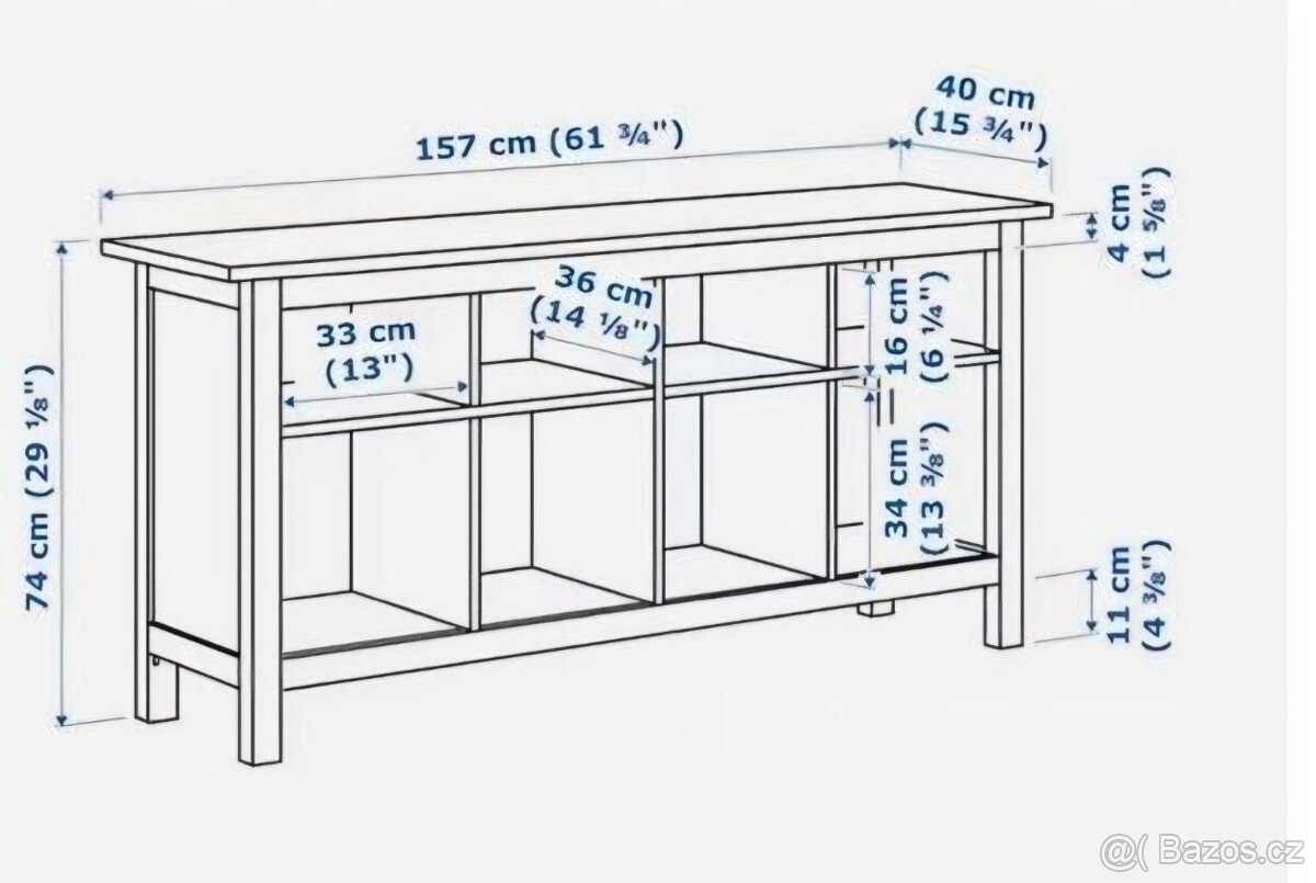 REGÁL-- TV STOLEK IKEA HENNES - 6