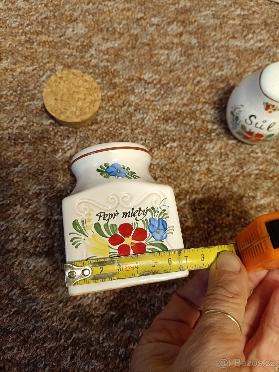 Kořenky malované 7x7x v. 10cm s korkovým uzávěrem - 6