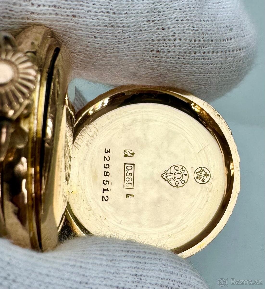 14K CELO ZLATÉ KAPESNÍ HODINKY OMEGA - GOLFOVÝ VZOR - FUNKČN - 6