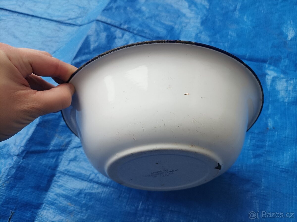 Smaltovaná miska - vandlík, průměr 24 cm - 6