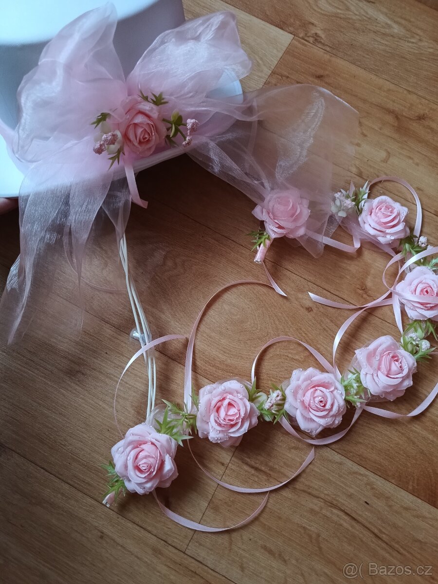 Svatební výzdoba - malá růžová růže - 6