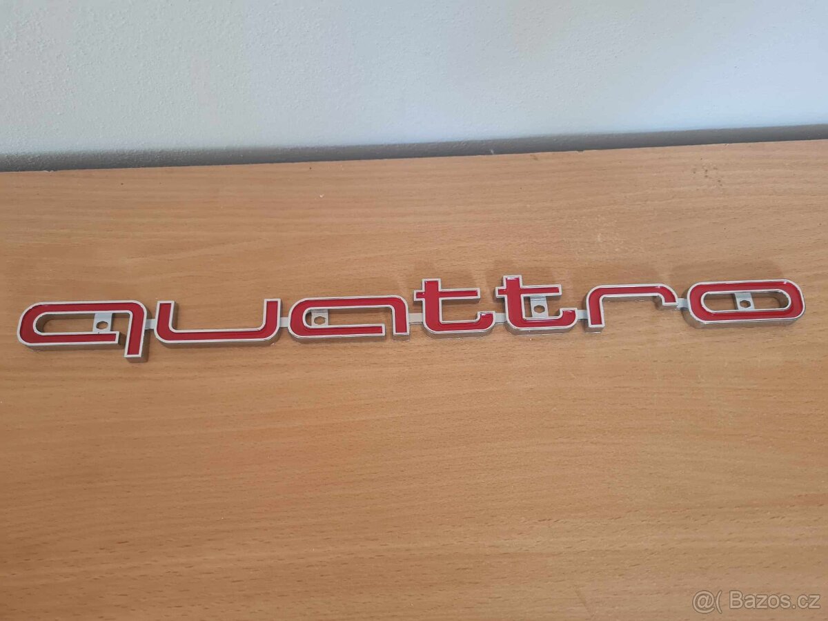Veľký nápis QUATTRO pre AUDI chrom, čierne, červene - 6