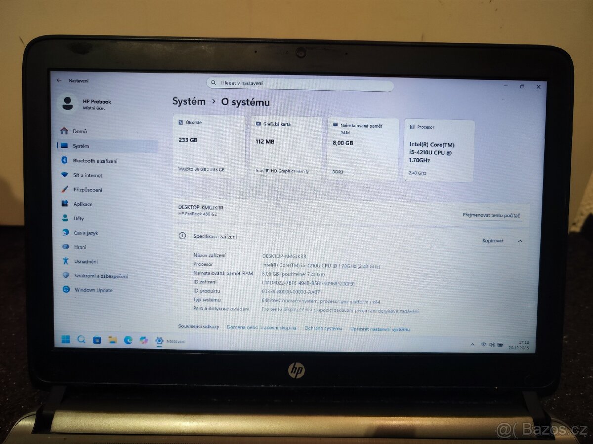 malý HP ProBook 430 G2, Core i5, 8GB RAM, 256GB SSD, bat. 3h - 6