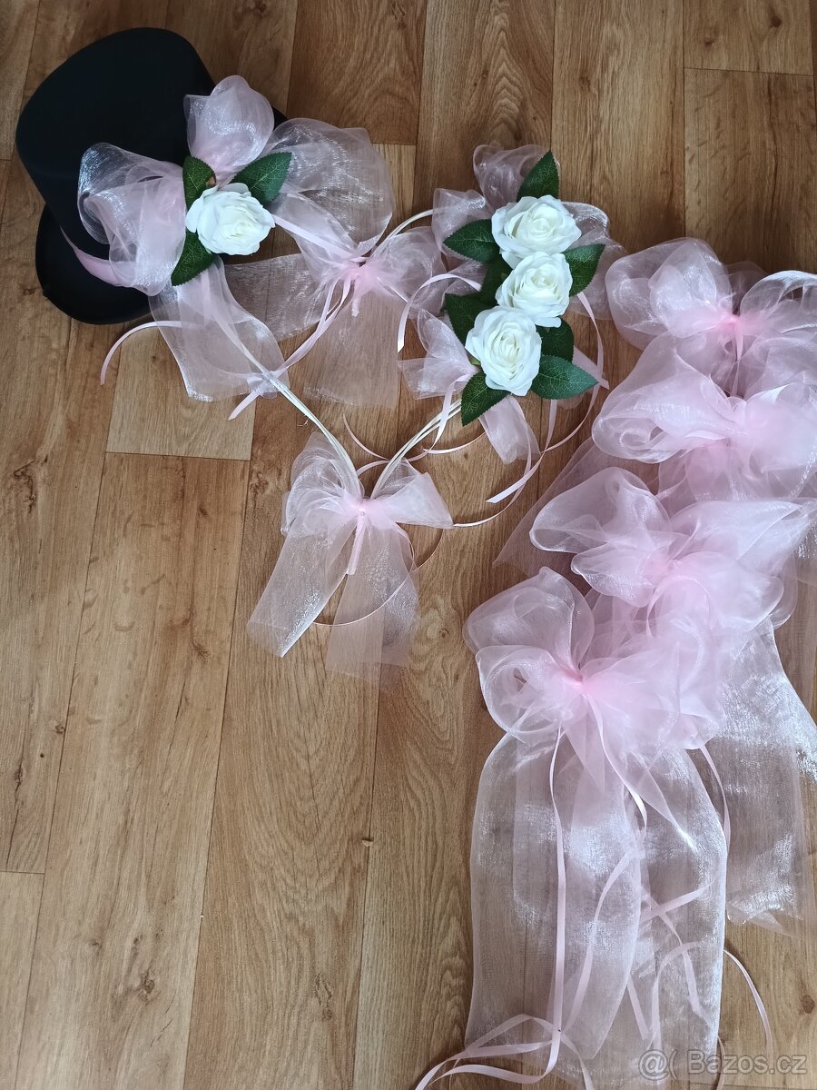 Svatební výzdoba na auta- - 6