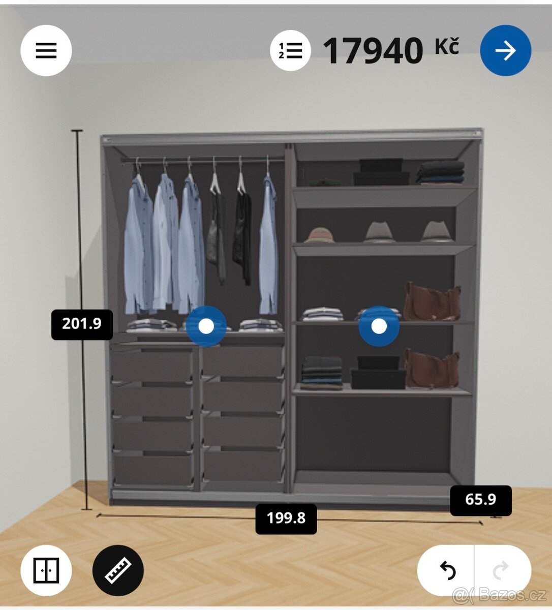 Černá skříň IKEA PAX - 6