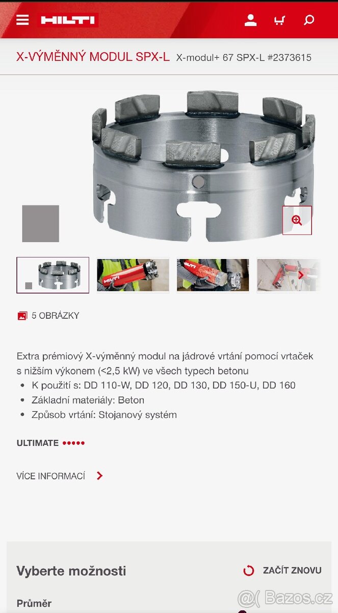 Nová korunka Hilti pro jádrové vrtání o průměru 67mm - 6
