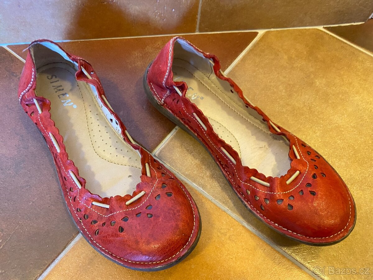 Dámské kožené baleríny – Simen - 6