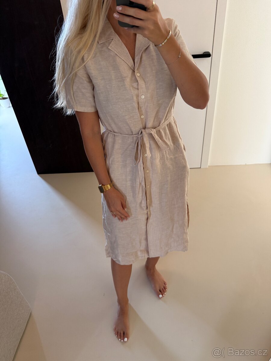 Béžové lněné šaty Gant nové s visačkou - 6