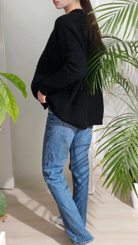 Černý svetr, kardigan vel s - 6