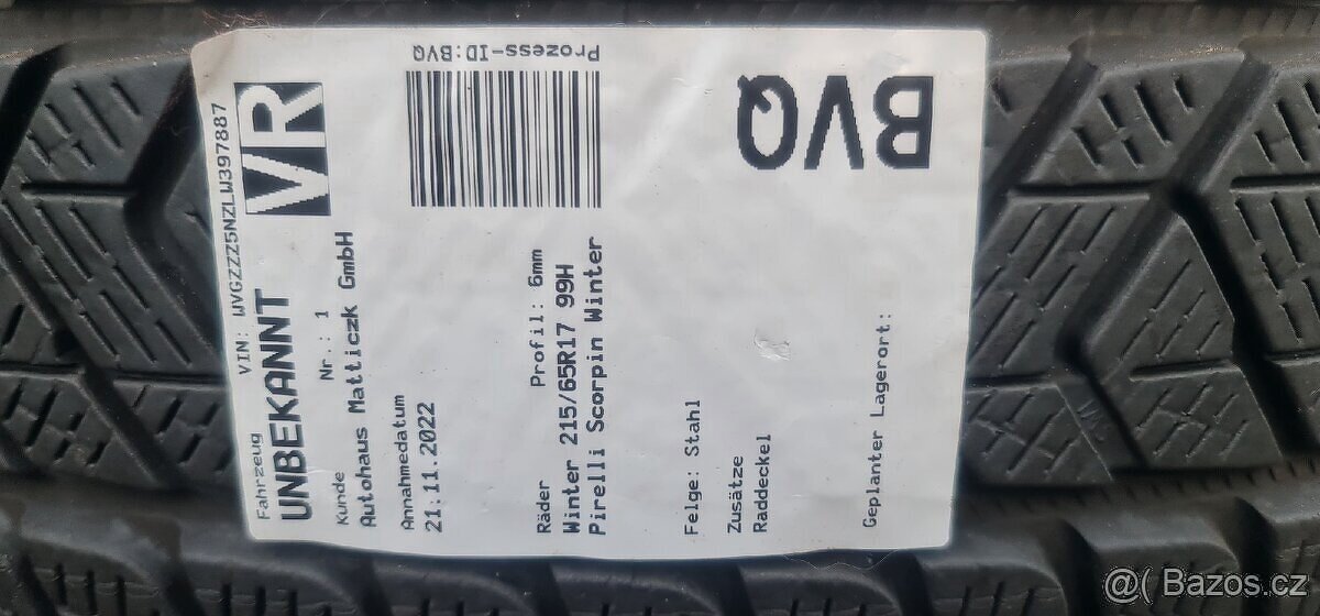 Tiguan Q3 Kodiak Kraná zimní sada 215 65 17 VW Audi Seat - - - 6