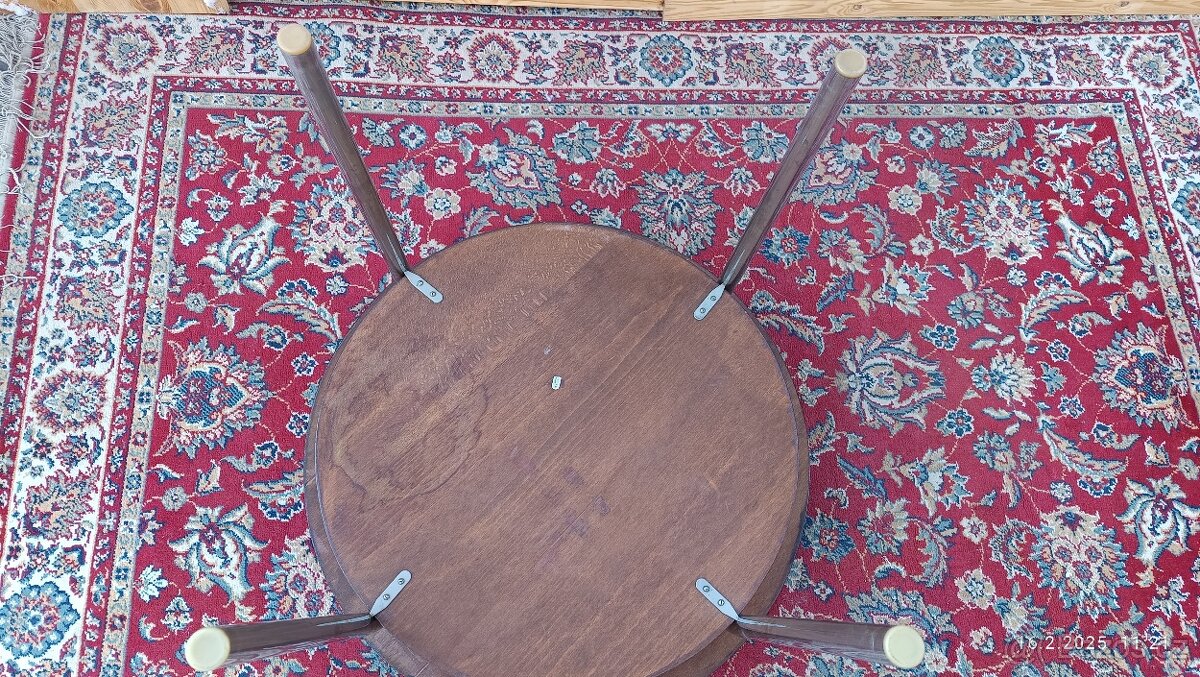 Stolek retro, s kovovými ohýbanými nohami - 6