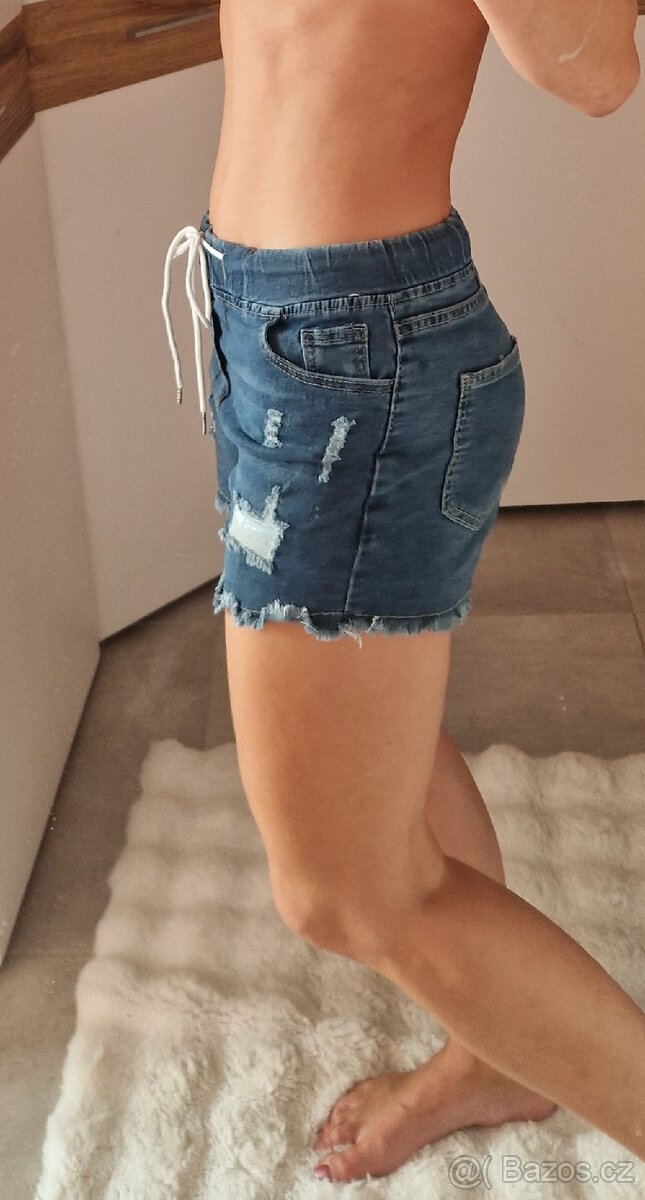 Nové dámské riflové džínové kraťasy šortky vel M - 6