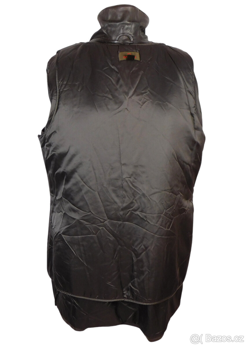 Kožený měkký dámský zateplený hnědý kabát DANIER v.XXL - 6