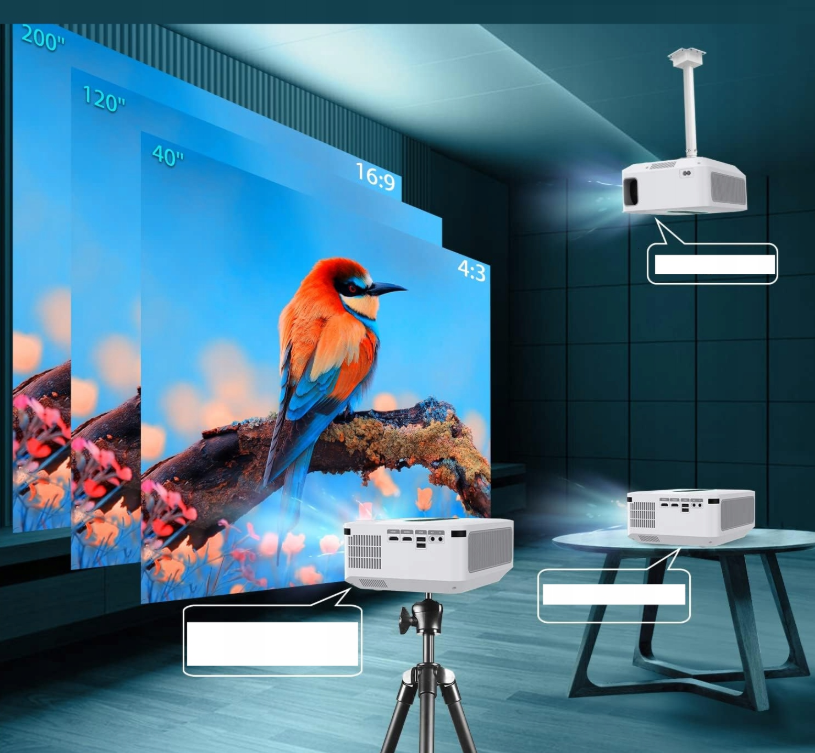 LED Projektor LED Heely / podpora 8K / Android / WiFi - 6