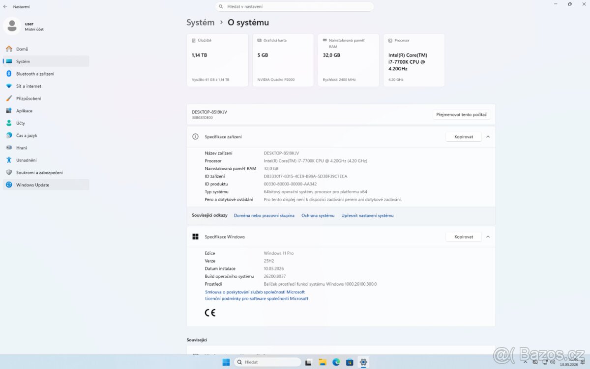 Lenovo ThinkStation P320: i7-7700K/32GB/Nvidia Quadro P2000 - 6