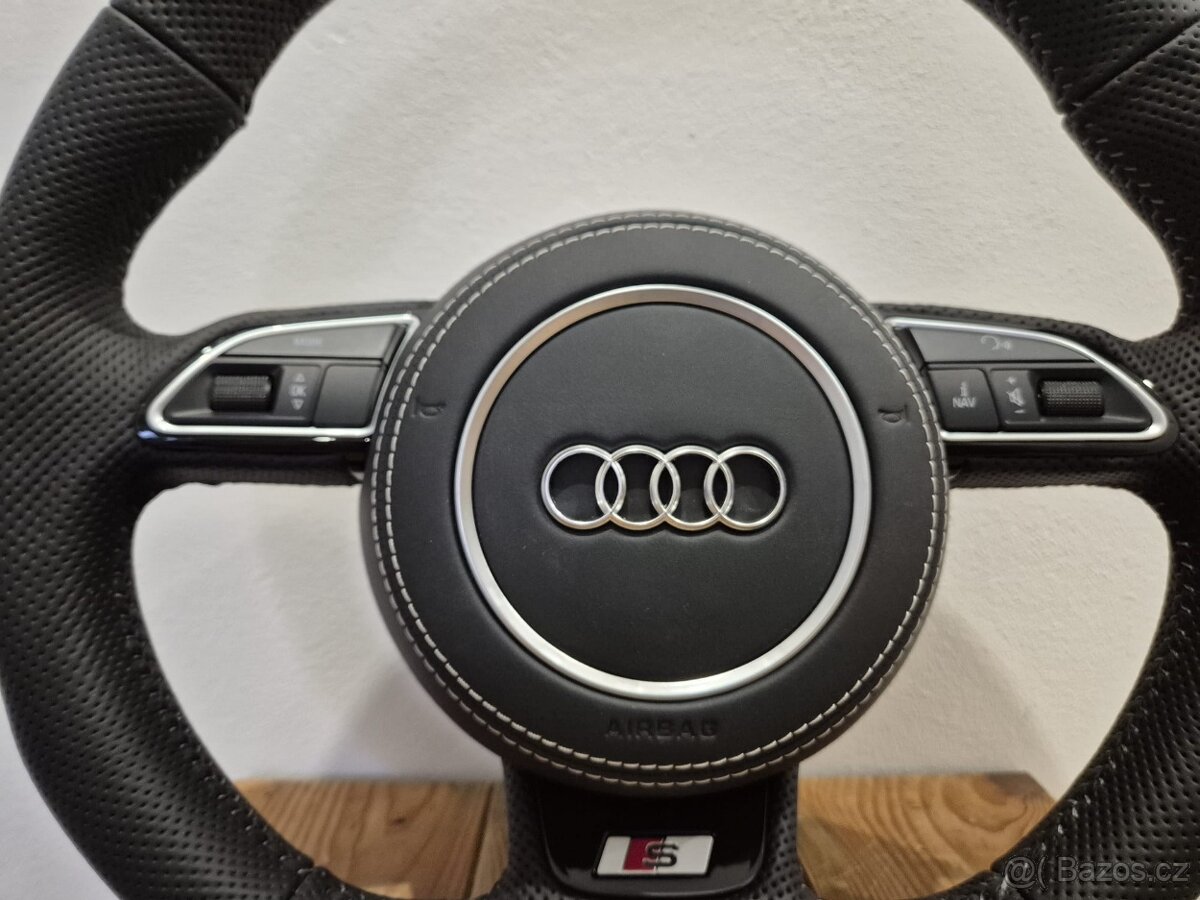 AUDI VOLANT CELO-PERFOROVANY - BIELE PREŠIVANIE - 6